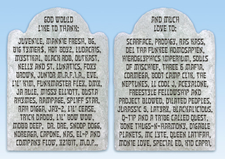 A pair of shout-out tablets handed down by the Lord.